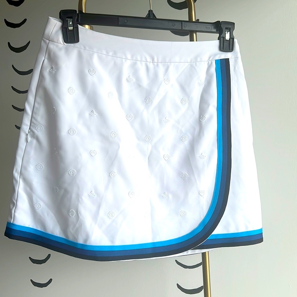 G/FORE White & Blue Skort Skirt Size 8 Golf